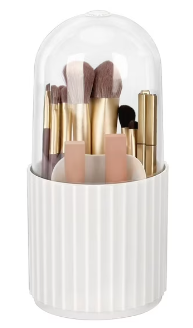 JessLab 360° Rotatable Makeup Brush Holder Organizer with Lid, White
makeup brush holder