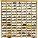 Car Garage Toy Shelf Display - Wall Mount for 1/64 Diecast Toy Cars - Wooden Wheels Shelf - Gift for Collectibles - Wall-Mounted Toy Car Storage Cabinet (105 Cars)