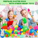 Jumlys 30 Pack Prefilled Easter Eggs with Toys, Mix 4 Sizes Surprise Plastic Easter Eggs with Toys Inside, Perfect for Easter Egg Hunt , Basket Stuffers and Party Favors