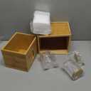 Disposable Face Towel Holder Bamboo Storage Box with 60 XL Towels, Cotton Balls Holders, Facial Towels Container Box with Drawer, Towel XL Organizer for Bathroom, Makeup Remover Dry Wipes Washcloths