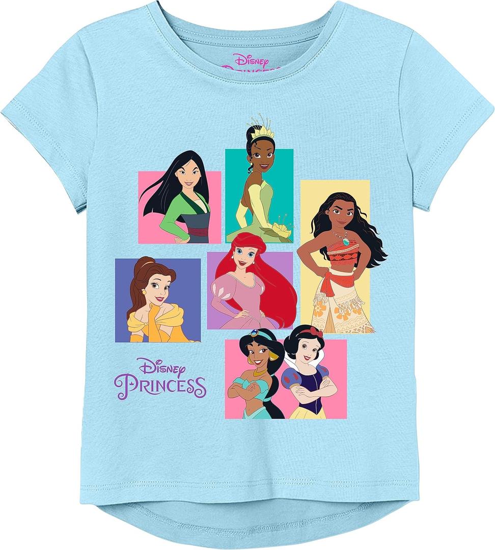 Disney Princess Girls T-Shirt-Cinderella, Belle, Tiana (4-5, Cancun)