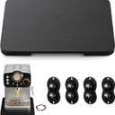 GuanQiao 360 Rotation Appliance Slider for Coffee Maker & Heavy Kitchen Appliance, Bamboo Rolling Tray for kitchen Counter, Sliding Tray with Premium Wheels (Black, 13.9" 9.4")