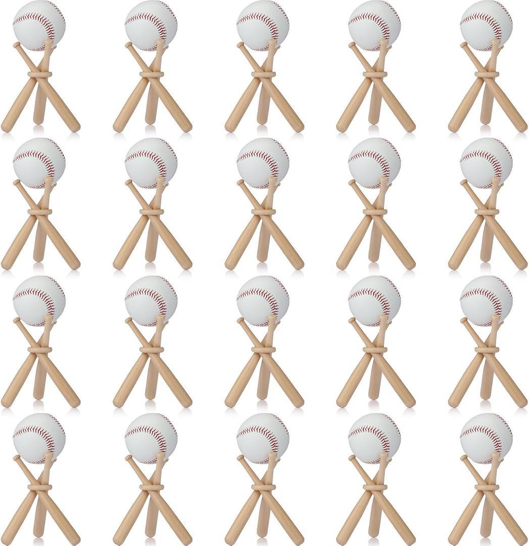 Mudder 20 Pack Baseball Stand Baseball Holders Balls Display Wooden Display Stand Holder Centerpieces for Tables for Sports Lover Mudder 20 Pack Baseball Stand Baseball Holders Balls Display Wooden Display Stand Holder Centerpieces for Tables for Sports Lover