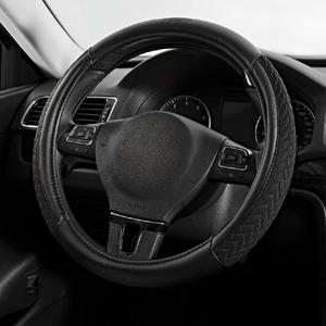 Skechers Steering Wheel Cover,Max Cushioning Leather Steering Wheel Cover Universal Fit 14" 1/2-15" Car Wheel Protector for Men Women Fit Suvs,Vans,Sedans,Car,Trucks,Black