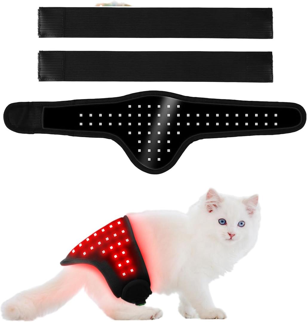 Infrared Red Light Therapy Belt Device for Dogs Pain Relief, Portable Wearable Self-Timed Red Light Therapy for Dogs Cats Injuries Recovery, Tissue Repair Muscle