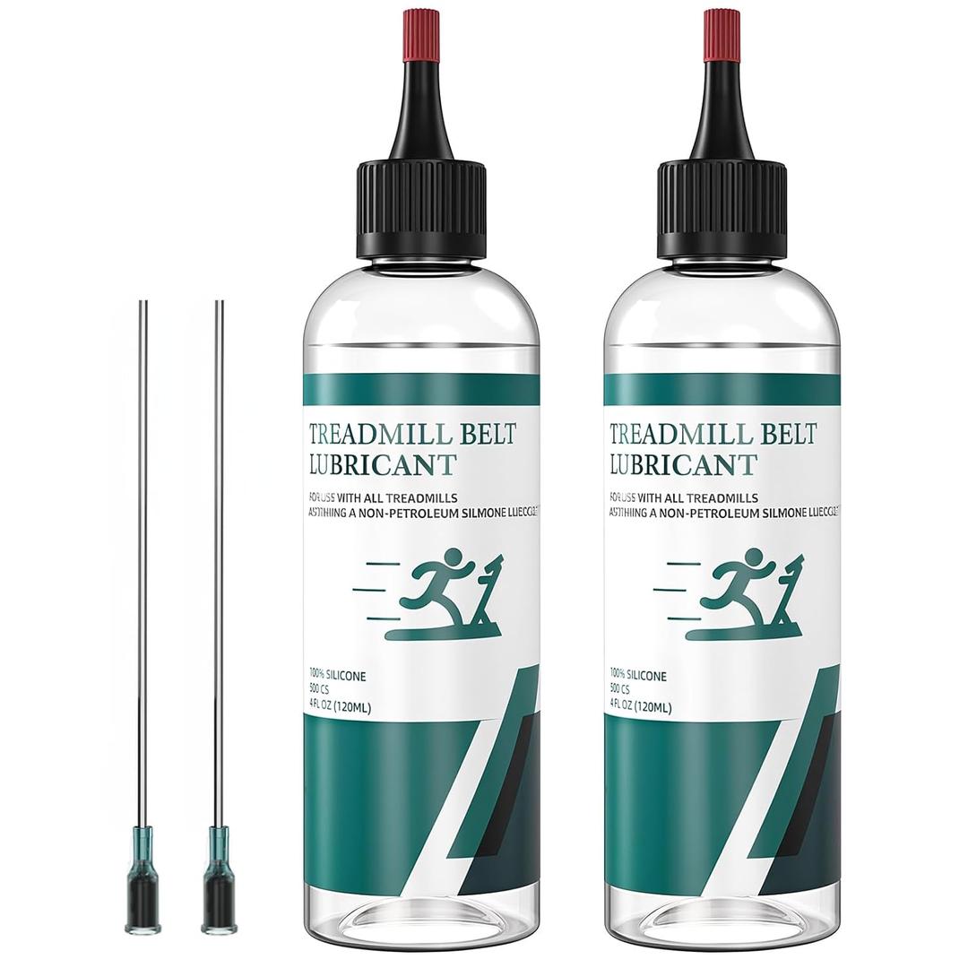 Treadmill Belt Lubricant, 100% Silicone Treadmill Lube High-Temperature Resistant Stable Non-Toxic Odorless Lubricant, with Application Tubes and Precision Screw Caps, 8 Ounces