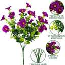Nigirior Artificial Faux Flowers for Outdoor 16 Bundles Boxwood Fake Morning Glory for Planter,UV Resistant Fake Flowers for Home Porch Patio OutsideFuchsia