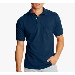 Hanes Men's Short-Sleeve Jersey Pocket Polo (Pack of 2), Size Large 