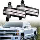 LED Rear Side Mirror Light DRL Amber Sequential Turn Signal Lamp Feature Kit for 2014-2019 Chevy Silverado GMC Sierra 1500-3500HD Pickup Truck,Full LED Side Marker Mirror Lamp,2pc (14-18)