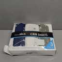 Fitted Unisex Crib Sheets (3 Pack) by GROW WILD - Jersey Knit Cotton Crib Sheets for Boys or Girls, 52 x 28 x 9 Crib Bedding Set (Moon, Stars and Constellation) (Navy, Gray)