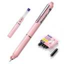 WRITECH Retractable Fountain Pen Set: Black Ink Fine Nib, 5 Refillable Ink Cartridges Included, No Leaking Smooth Writing for Calligraphy Journaling Gift (Pink)