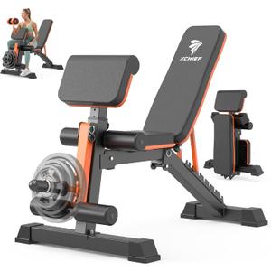 Adjustable Weight Bench - 1000LBS Heavy Duty Foldable Workout Bench Press with Leg Extension and Preacher Pad, Flat/Incline/Decline, Sit Up Bench for Full Body Strength Training at Home Gym