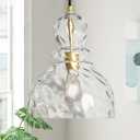 Hammered Glass Pendant Light Gold Pendant Lights Kitchen Island 12in Large Brass Kichen Island Light Over Sink Glass Ceiling Pendant Light for Entry Hallway Dining Room