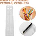 Gatuida Pen and Crayon Holder, 24-Slot Clear Plastic Pen Display Stand Makeup Brush Rack Organizer Desktop Storage for Home and Office, 9.44 x 1.96 x 2.16 Inches (Transparent)