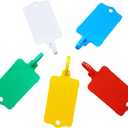 100pcs Reusable Blank Plastic Tags Ties Key Tags 1.45"*2.48" Serrated Tension Sealing Strap with Large Label Plastic Tie Mark Label Waterproof Hang Sign Write on Tag (5 Colors Mixed, 100pcs)