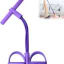 21 Fitness Resistance Bands-4 Tube Pedal Ankle Puller,Upgraded Stretch Bands for Exercise Sit Up Exercise Equipment,Multifunction Tension Rope,Foot Pedal Resistance Bands for Women Men (Purple)