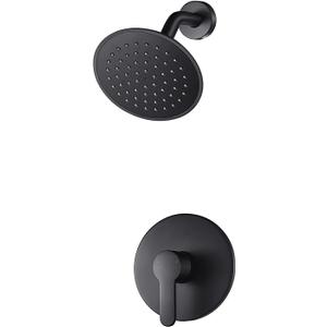 WRISIN Brushed Gold Shower Faucet Set with Valve, Gold Shower Head and Handle Set, Brushed Black  Shower Head