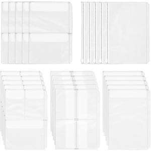 A5 Planner Inserts, 20pcs Binder Pouch, A5 Organizer Dividers Binders,Waterproof Ring Binder Pocket Sleeves, Zipper Folder Pockets, Clear Accessories Sheet Protectors