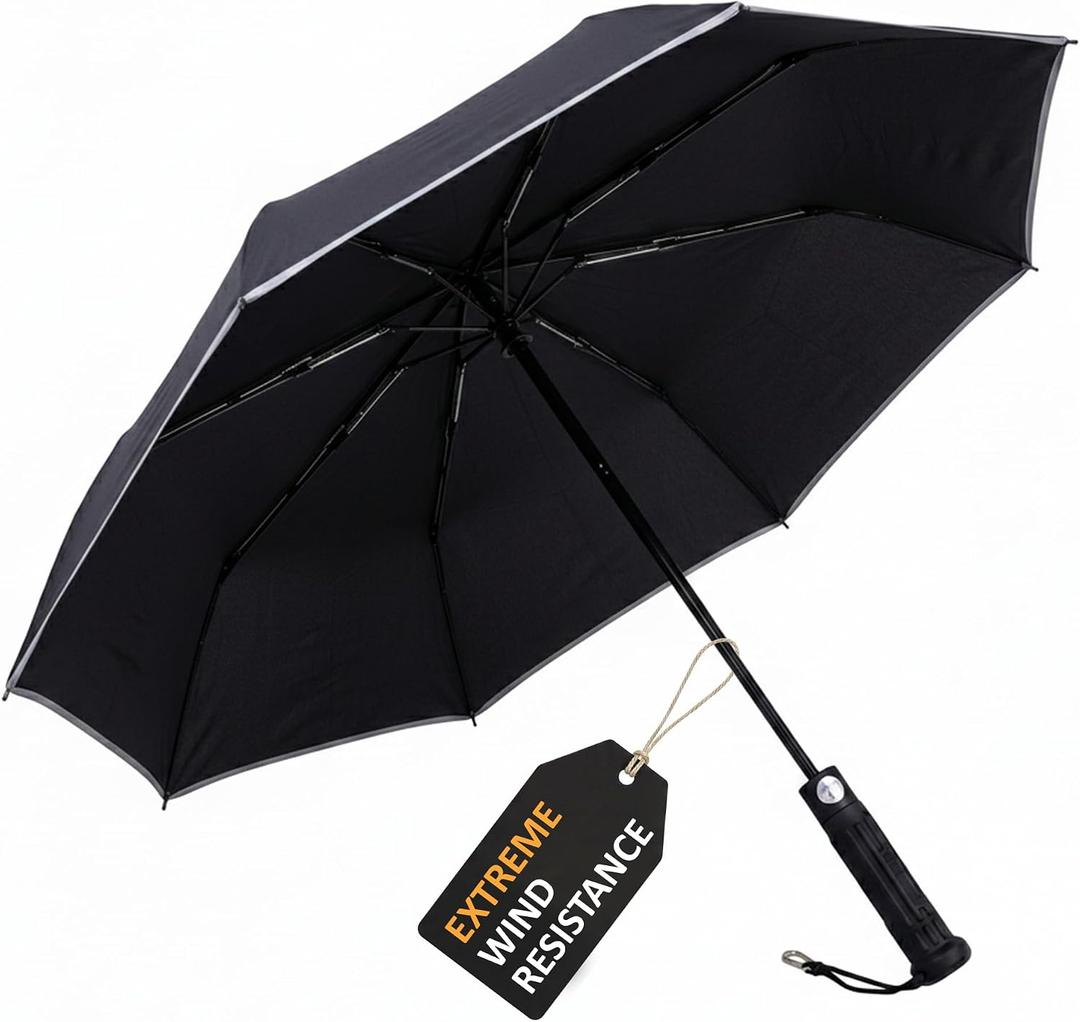 Uzi Tactical Self Defense Umbrella Windproof Unbreakable Fiberglass with Carbide Tip - Lightweight, Large, Portable, Travel Umbrella for Men & Women Combat-Ready for Rain, Snow & Wind, 44 Inch