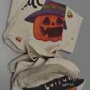ATFUNSHOP 13.8" Large Halloween Tote Bag Trick or Treat Canvas Reusable Large Bucket for Kids Boo Pumpkin Ghost