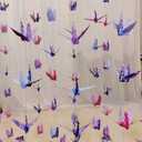 Cherry Blossom Crane Paper Hanging Garlands(3stringsX 5.2ft), Japanese Flower Origami Birds Streamers for Bridal Shower, Baby Shower Birthday Party SuppliesGarden Ceiling Hanging Garland