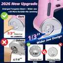 2026 Upgraded Cordless Electric Scissors - Oversized 1.84" Tungsten Blade, Wider Opening & 1/3" Max Cut, 320RPM, 3-Speed Powerful Rotary Cutter for Cardboard, Fabric, Leather & DIY Crafts, Pink