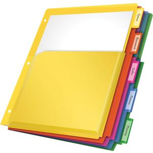 Oxford Binder Dividers with Pockets, 3 Pack, 5 Multicolor Tabs with Inserts, Pockets Expand 1/4", Flexible Lightweight Plastic Dividers for 3 Ring Binders