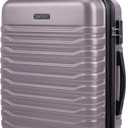 LIGHT FLIGHT Expandable Carry On Luggage 22x14x9 Airline Approved with Double Spinner Wheels, 20 Inch Lightweight Hard Shell Rolling Suitcases with TSA Lock, Rose Purple