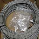 1/8 Inch Stainless Steel Cable 100FT - 7x7 Strand Aircraft Wire Rope with Loop Sleeve & Thimble - Heavy Duty for Deck Railing, String Light Hanging, Garden, Marine, DIY Projects