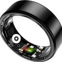 Smart Ring for Women&Men-Activity/Sleep/Heart Rate/HRV/Stress/Women's Health Tracker-IP76 Waterproof-No Subscription Fee Required-Compatible with iPhone &Android (9, Black)