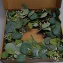 Eucalyptus Wreaths for Front Door 20", Handmade Green Leaves Wreath for Summer, Spring and All Seasons, Greenery Floral Wreath for Wall and Outside