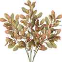 3PCS Artificial Greenery Stems 31.5 Inch Fall Faux Branches for Vase Fake Pittosporum Tobira Leaves Branches Long Stems Plants Leaf Bushes for DIY Floral Arrangement Bouquets Party Home Decor Yellow