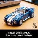 LEGO Icons Shelby Cobra 427 S/C Car Building Set for Adults - Bedroom, Office, or Book Shelf Decor for Sports Car Fans, Ages 18+ - Gift Idea for Birthdays - 10357