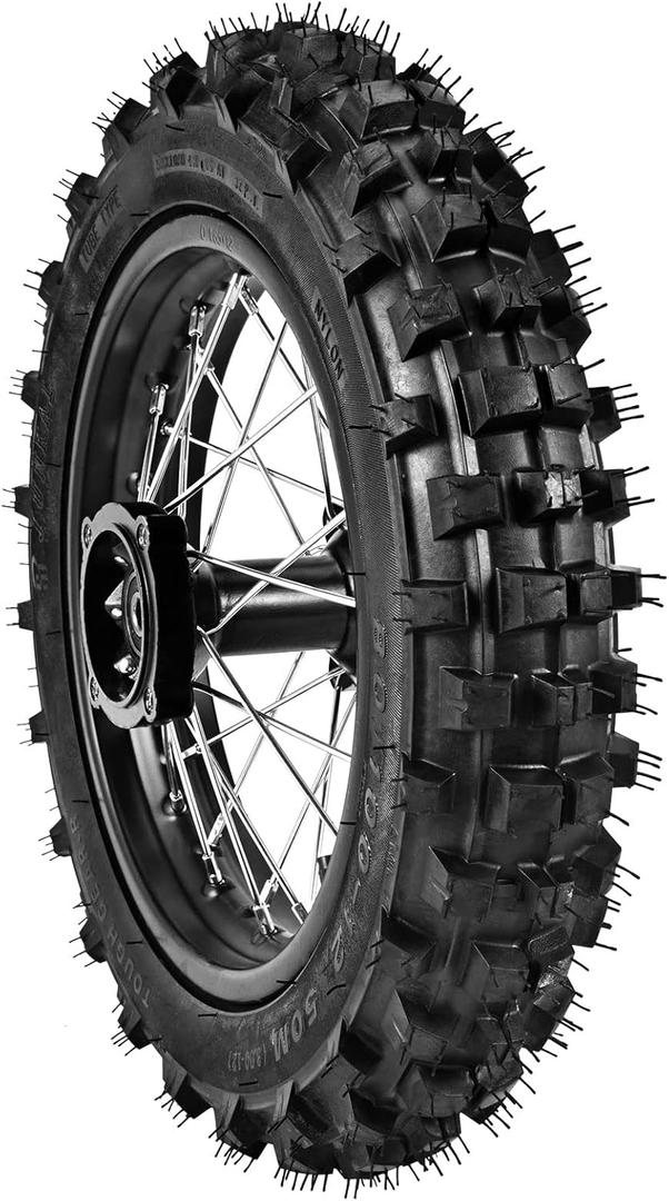 80/100-12 Rear Tire Disc Brake Wheel Rim With 12mm Bearing Set for Pit Pro Dirt Bike (80/100-12(12mm inner bearing))