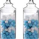 Glass Apothecary Jars Clear Elegant Decorative Buffet Jars Wedding Candy Organizer Storage Canisters Small Home Decor 2 Pcs