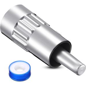 Qinyoung 1 Pack Automatic Dog Faucet Waterers, 3/4" Lick-Activated Dog Water Fountain Hose Spigot Attachment with Anti-Leak Tape for Dogs, Livestock