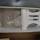 Dining Chairs - Slat Back Wooden Seat Chairs, Set of 2, Linen White (Incomplete) (Back Rest Legs)