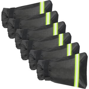 Outdoor Faucet Covers for Winter, Pro 9.8" H x 7.1" W Outside Faucet Cover Freeze Protection, Upgraded Reusable Spigot Covers Winter Insulated for Outside Faucet with Reflective Strip, 6 Pack Black