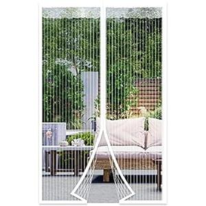 METAONLY Magnetic Screen Door Fits Door Size 30" x 80", Screen Door Mesh, Door Screen Magnetic Closure for Patio Door Enjoy Air Fresh-White, Actual Screen Size 32" x 81"