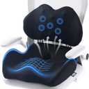 X Large Memory Foam Seat Cushion Lumbar Support Pillow for Sciatica & Tailbone Pressure Relief Coccyx Pad for Office Chair, Car,Wheelchair,Home,Office