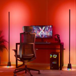 2PCS RGB Corner Floor Lamp, 60 Inch Bright Standing Lamps for Bedroom with APP and Remote Modern Floor Lamp Color Changing Ambience Light with Music Sync and 16 Million Colors