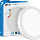 11 Round LED Surface Mount Ceiling Light - Dimmable Ceiling Light for Kitchen - Selectable CCT 2700K-5000K, 1523-1588 Lumens, 15.9W - DSE Edge-Lit Downlights for Ceiling, White by NICOR Lighting