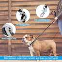 HOMIMP Chew Proof Dog Leash for Medium Large Dogs, Reflective 6 FT Heavy Duty Metal Chain Dog Leashes with Soft Padded Handle, Anti Bite Durable Rope Leashes for Pitbull, Non Chewable