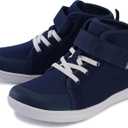 WHITIN Kids/Toddler Wide Barefoot Shoes | Girls/Boys Classic High Top Sneakers | Wide Foot Freedom | Natural Growth (W8k21 | Blue) Size 32 (EU)