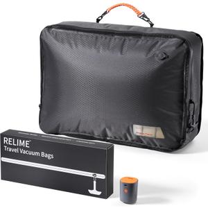 Apex Series Vacuum Bags for Travel Luggage, 180 Open, Reusable Compression Bags for travel Pack, Vacuum Seal Packing Cube for Cloth (1Large+Pump)