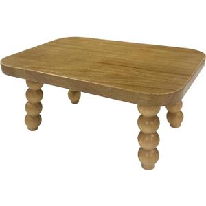 JUIOETUR Solid Wooden footstool9.3 Inch  Short Stool for Kids & Adults, Sensory Table Helper  Sturdy Foot Stool for Bathroom, Kitchen, Bedroom, Natural Plant Stand, Toddler Helper (Brown)