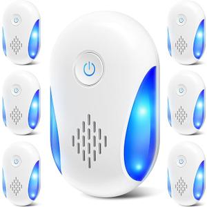 Ultrasonic Rodent & Pest Indoor Repeller - Stronger Driving Force, Plug-in Electronic Repellent for Mouse, Mice, Rats, Roaches, Ants, Spiders, Bugs, 2 Mode Switching (6 Pack)