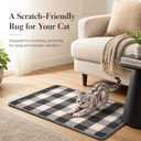 Cat Scratcher Mat, Natural Sisal Cat Scratch Pad for Cats | Rug-Style Sisal Cat Scratch Mat, Floor or Wall Use, Anti-Slip Backing, Hook-and-Loop Strips, 23.6 x 15.7 Inch, Black White