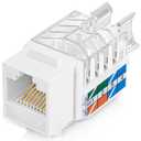 Everest 45 Angled RJ45 Cat6 Keystone Jacks 50-Pack in White - Slim Profile Female RJ45 Connectors - Cat 6 Keystone Jack - Compatible with 45 Angled Speed Termination Tool - 45Term (B0BL3GS7ZY)