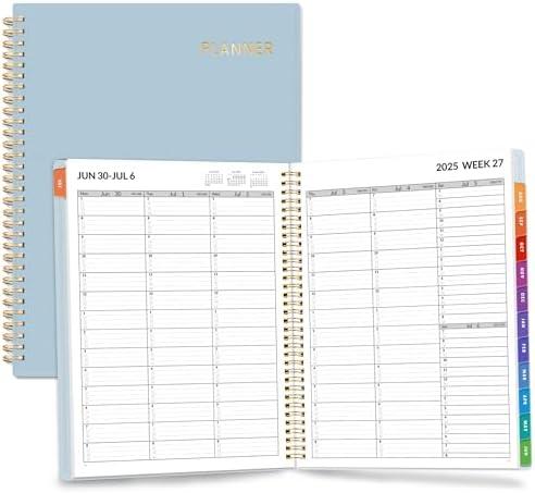 SUNEE 2025-2026 Appointment Book, Quarter-Hourly, Weekly & Monthly - from July 2025 to June 2026, 8.5"x11" Academic Planner, Flexible Cover, Note Pages, Pockets, Bookmark, Spiral Binding, Blue